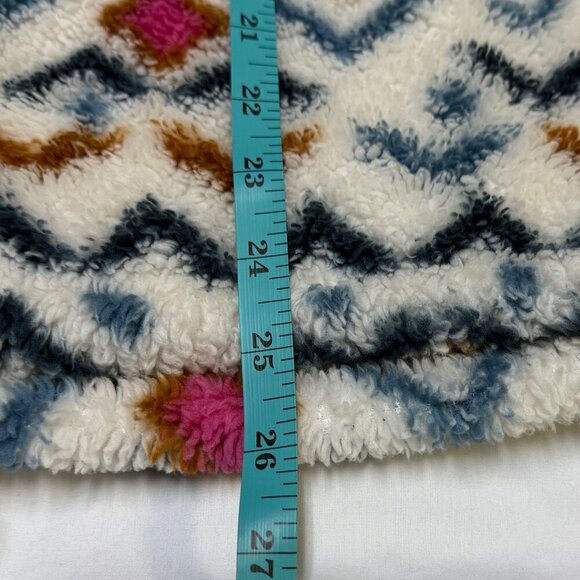 Eddie Bauer Aztec Sherpa Fleece Pullover Women’s Large Cream Multi 1/4 Zip EUC - Picture 10 of 10